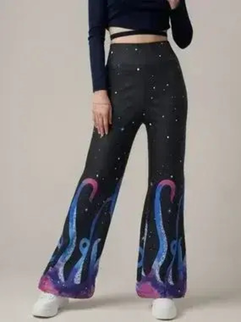Galaxy Print Flare Pants - Picture 1 of 7